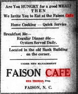 Faison_Cafe_Ad_1935